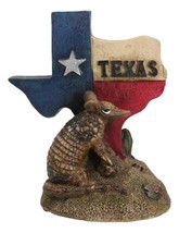 Rustic Western Greetings Lone Star State Of Texas Map With Armadillo Figurine - £14.78 GBP