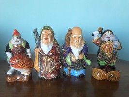 Lot 4 KUTANI Gods of Good Fortune Vintage Figurines Japanese 6&quot; - £35.20 GBP
