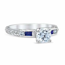 Engagement Ring 2.40Ct Round Cut Simulated Diamond Solid 14k White Gold ... - $248.35