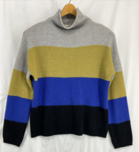 Mystree Color Block Mock Neck Large Women&#39;s Sweater Top Blouse - £12.93 GBP