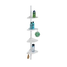 WENKO 3201010100 Telescopic shower corner element Compact - 4 shelves, 4 hooks,  - £54.12 GBP