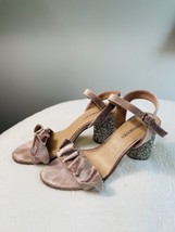Just Fab Block Heel, Pink Suede Bedazzled Heels, Size 6.5 - £38.68 GBP