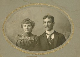 Vintage Cabinet Photo Stephenson Studio Adrian Michigan Married Couple Portrait - £11.86 GBP