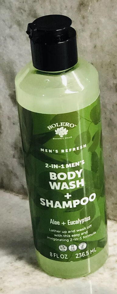Bolero 2 In 1 Men’s Aloe/Eucalyptus Body Wash/Shampoo:8floz/236.5ml