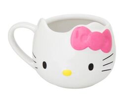 Universal Studios Sanrio Hello Kitty Face Sculpted 14 OZ Mug NEW Pink Bow - $56.33 CAD