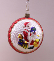 Vintage Waterford Blown Mercury Glass Ornament Santa Large 4"  Glitter Accents - $27.67