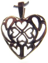 Multiple Hearts In A Open Heart Vintage Sterling Silver 925 Pendant Charm Patina - £31.23 GBP