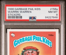 1986 Topps GPK Garbage Pail Kids OS4 156a Warrin Warren PEEL HERE ERROR PSA 8 - $985.05