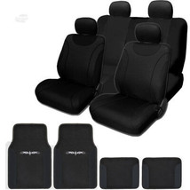 For Jeep New Black Flat Cloth Car Truck Seat Covers With Mats Full Set - £42.46 GBP