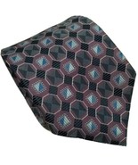 Bill Robinson Tie Purple Gray Blue Geometric Poly 58 x 3.25 Handmade China - £9.36 GBP