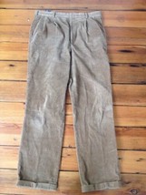 Vintage Lands End Mens USA Made Brown Cotton Blend Corduroy Pants Long 3... - $26.99