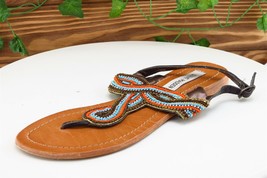 Steve Madden Sz 8.5 M Brown Thong Leather Women Sandals - £15.78 GBP