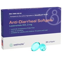 WELMATE Anti-Diarrheal SoftGels | Loperamide HCL 2 mg | Diarrhea Symptom... - $23.95