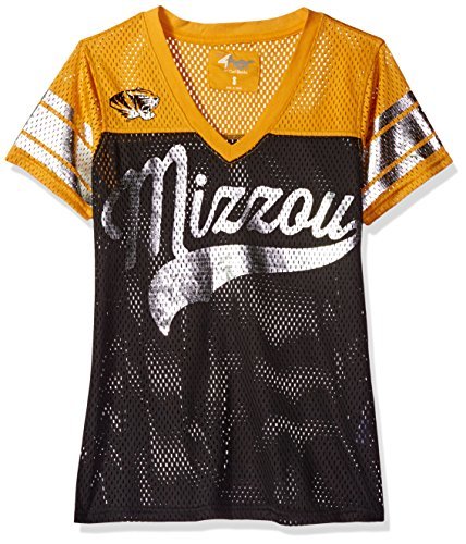 NCAA Missouri Tigers Women&#39;s Pass Rush Mesh Top, Small/Medium, Black/Gold - $11.83