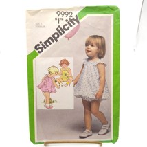 Vintage Sewing PATTERN Simplicity 9992, Toddlers 1981 Romper Sundress Bl... - $17.42