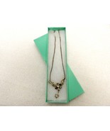 Floral Rhinestone Necklace, Silver Tone Chain, Box Clasp Closure, JWL-081 - £7.66 GBP