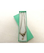 Floral Rhinestone Necklace, Silver Tone Chain, Box Clasp Closure, JWL-081 - $13.37 CAD