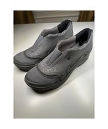 BZEES Derive Wedge Slip On Sneakers Gray Cloud Mesh Top Cloud Technology... - $53.34 CAD