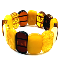 AMBER BRACELET  Natural Baltic Large Amber Beads bracelet amber Gift Jewelry - £76.31 GBP