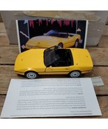 Franklin Mint Precision Model 1986 Yellow Corvette Conv. 1:24 Scale Box ... - £23.33 GBP