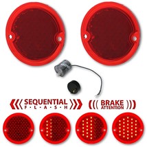 54 55 56 57 58 59 Chevy Stepside Truck LED Sequential Tail Lamp Lens Flasher Set - £82.13 GBP