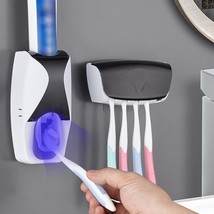 Automatic Toothbrush Dispenser Wall Mount Toothpaste Squeezer and Toothbrush Hol - £19.24 GBP