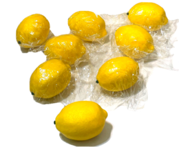 Decorative Lemons Vase Filler Realistic Set of 8 Yellow Green Tips (3.75... - $6.93