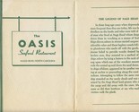 Oasis Seafood Restaurant Placemat Nags Head North Carolina Legend  - $17.82