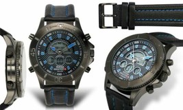 NEW Swiss Master Men&#39;s Ana-Digi Diver Multi Function Blue Accented Sport Watch - £17.18 GBP