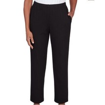 Alfred Dunner Womens Petite 6P Black Elastic Waist Pull On Pants NWT BE42 - £15.32 GBP
