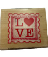 Love Postage Stamp Valentine Rubber Stamp Hero Arts B598 Vintage 1996 - £3.12 GBP
