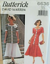 Butterick Sewing Pattern 6636 Misses Top Skirt Size 6 8 10 David Warren - £7.37 GBP