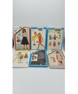 Lot Of 6 CUTE Vintage Simplicity 1970s &amp; 80s Girl’s Patterns-Size 7,8,10... - $19.75