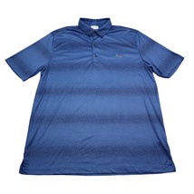 Greg Norman Shirt Mens L Blue Striped Polo Golf Stretch Lightweight Perf... - $18.69