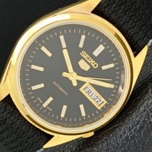 Refurbished Vintage Seiko 5 Auto 6309A Japan Mens Black Dial Watch a425902-1 - £32.89 GBP