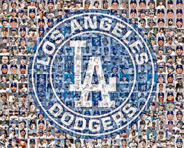 LA Dodgers Photo Mosaic Print Art Featuring over 100 Past and Present Pl... - $44.00+
