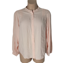 Worthington High Neck Classy Button Up Shirt ~ Sz XL ~ Pink ~ Long Sleeve  - £17.58 GBP