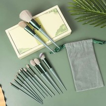 13 makeup brushes Mo Lan Di green beauty fast drying makeup brush set  super sof - £29.90 GBP
