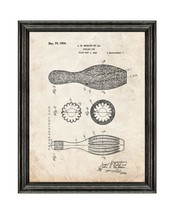 Bowling Pin Patent Print Old Look with Black Wood Frame - £19.84 GBP+