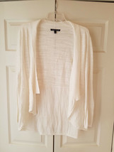 Cable &amp; Gauge Women&#39;s White Open Flow Cardigan Size Small - $16.78