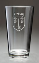 O&#39;Day Irish Coat of Arms Pint Glasses - Set of 4 (Sand Etched) - £53.81 GBP