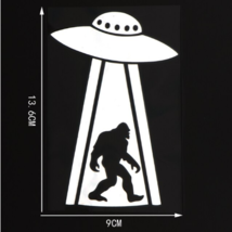 5.5&quot; Bigfoot Beamed By UFO Decal / Sicker - $10.00