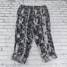 Calvin Klein Pants Womens Large Snakeskin Linen Roll Tab Drawstring Pockets - £20.29 GBP