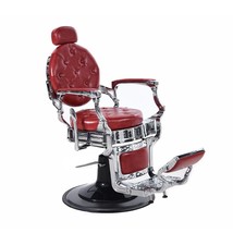 Lannister Vintage Designer Heavy Duty Barber Salon Chair - Crimson Edition - £874.20 GBP