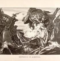 Shipwreck Of Agrippina Victorian Print 1901 Woman History Ephemera Antiq... - $19.99