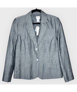 NWT CHICO’S linen blend Montgomery Clayton jacket Gibraltar gray blazer ... - £29.69 GBP