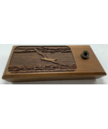Lasercraft Walnut Desk Pen Holder Laser Engraved Bird  1980&#39;s Vintage - $19.47 CAD