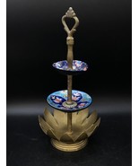 French Style Coisonné 3 Tiered Cake Bonbon Stand Lotus Flower 12 3/4” Co... - €27,08 EUR