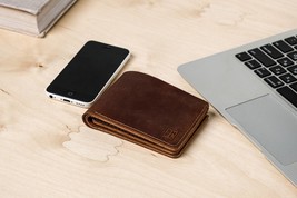 Personalized Engraved Wallet, Leather Card and Keychain Holder, Leather Gifts Bo - £23.55 GBP