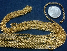 6 ft 3x2mm Yellow gold plated cable link chain fine strong 12 links inch... - £2.28 GBP
